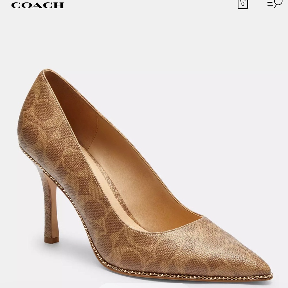 Coach Waverly Sig Pumps - Tan